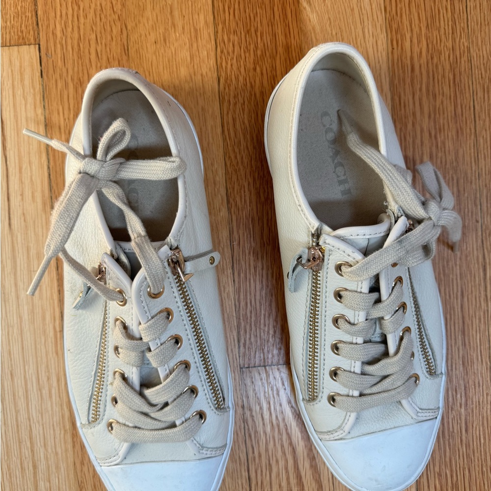 COACH EMPIRE ZIP LEATHER SNEAKERS